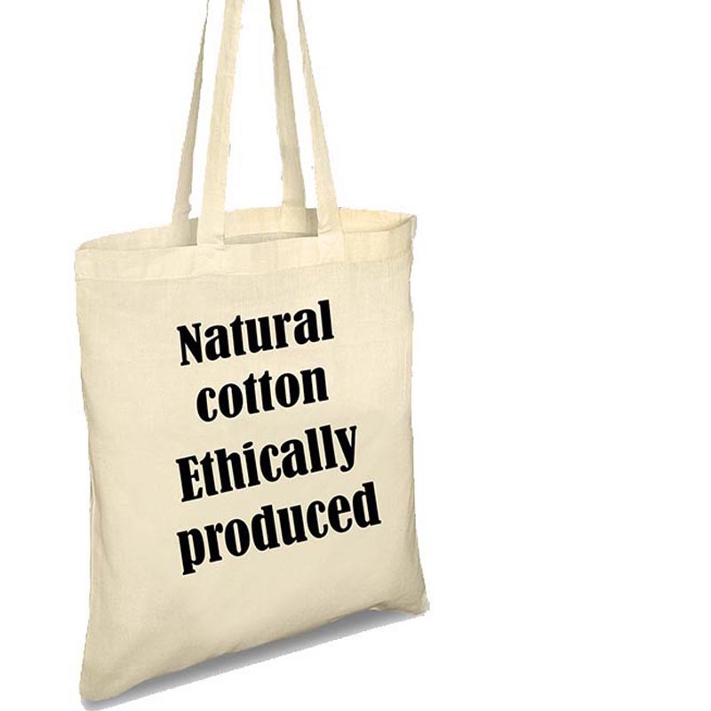 Bolsa gruesa con fuelle de algodón natural y producción ética 280gr