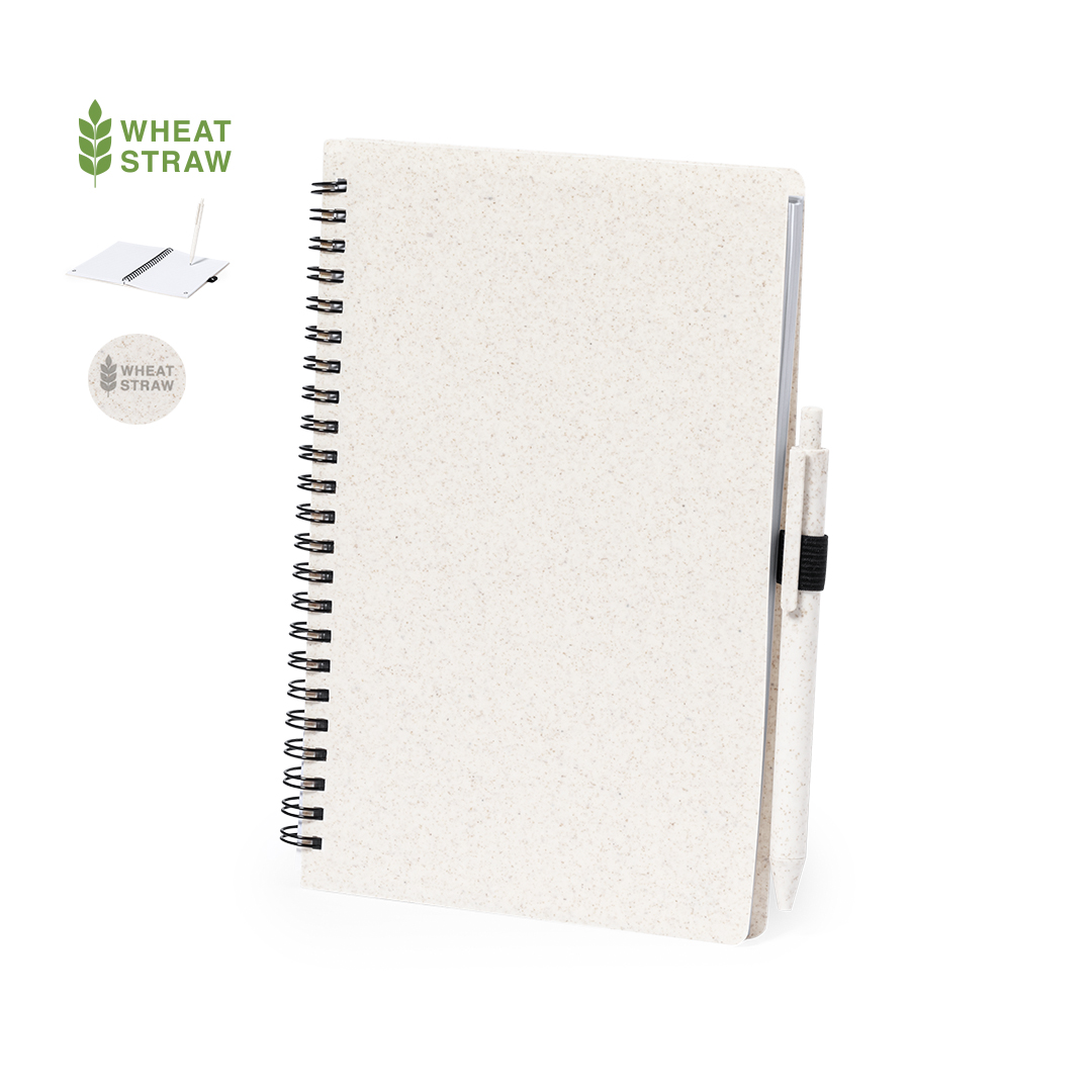 Libreta de notas espiral de caña de Trigo