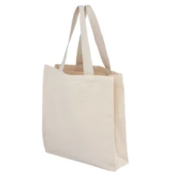 bolsa grande con fuelle completo de algodón natural