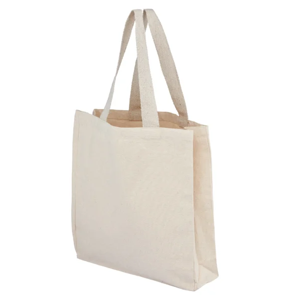 bolsa grande con fuelle completo de algodón natural