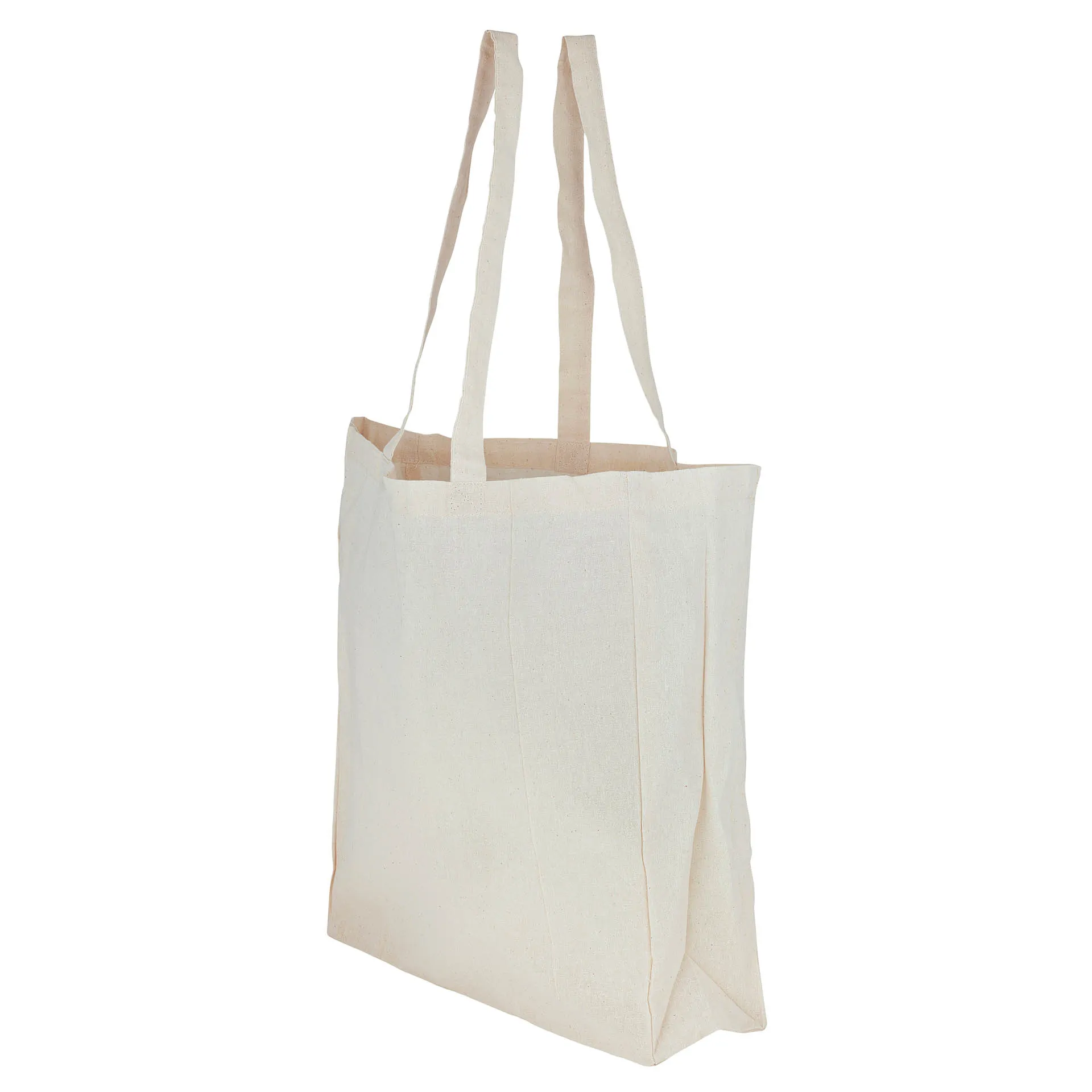 Bolsa algodón natural ligera con fuelle personalizada