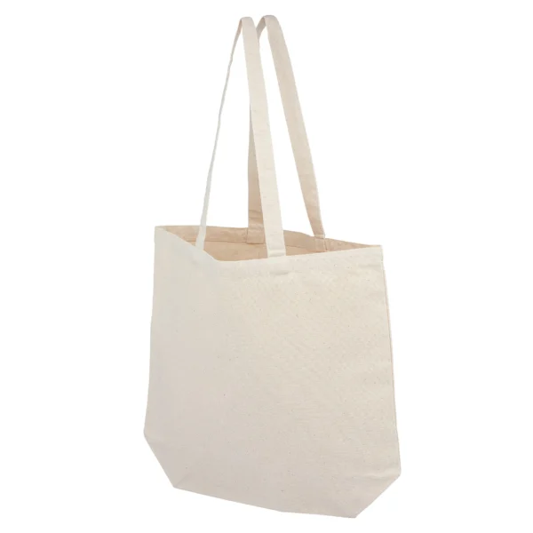 bolsa de algodón loneta gruesa y resistente con fuelle en la base