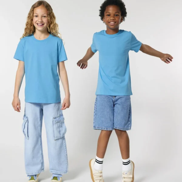 camiseta básica ecológica niño de colores y buen gramaje