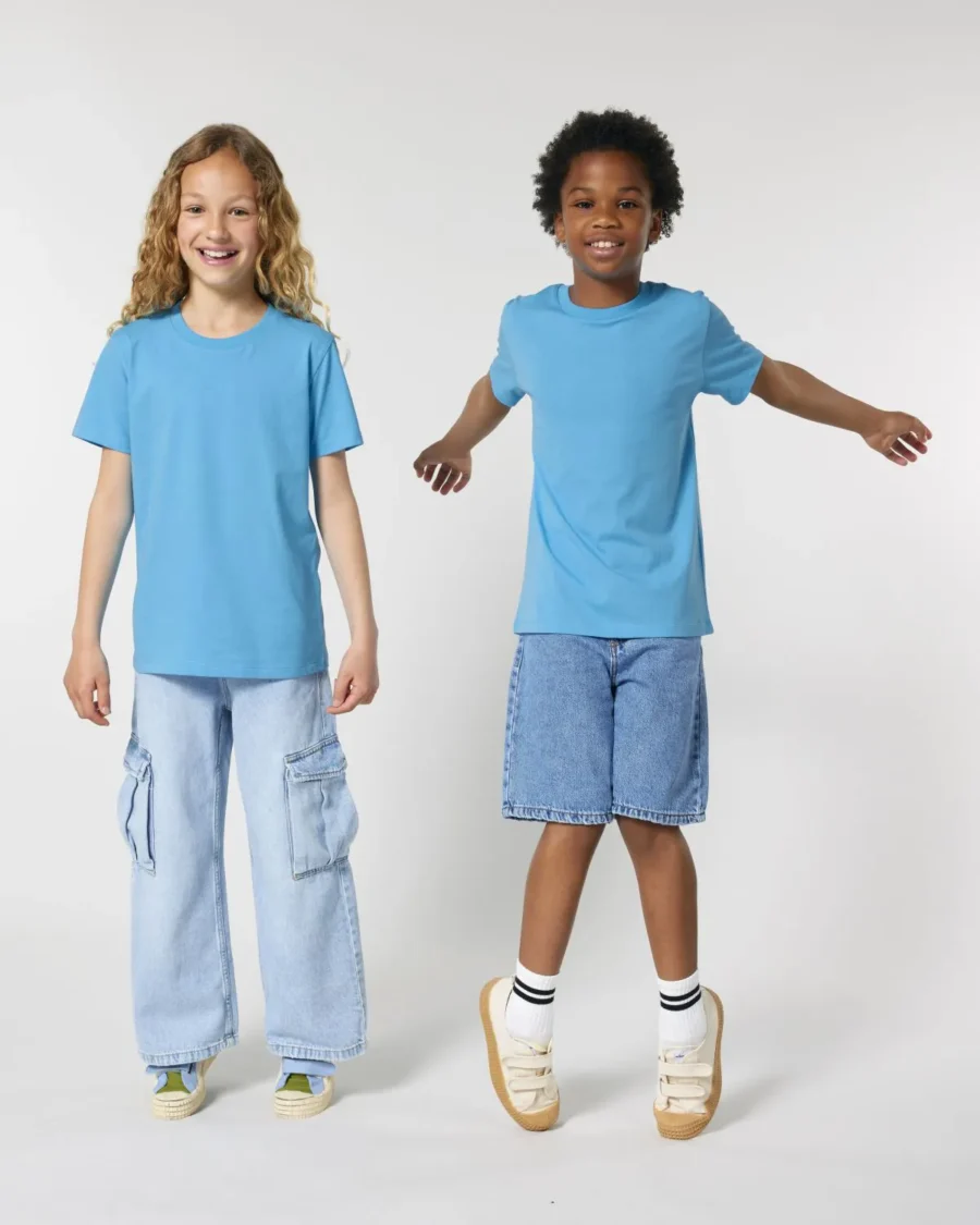 camiseta básica ecológica niño de colores y buen gramaje
