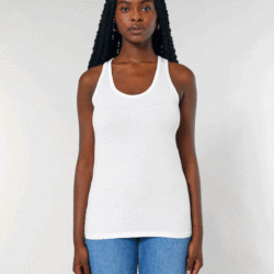 camiseta de tirantes de algodón orgánico para mujer sin mangas