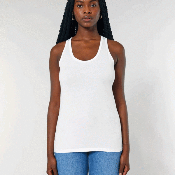 camiseta de tirantes de algodón orgánico para mujer sin mangas