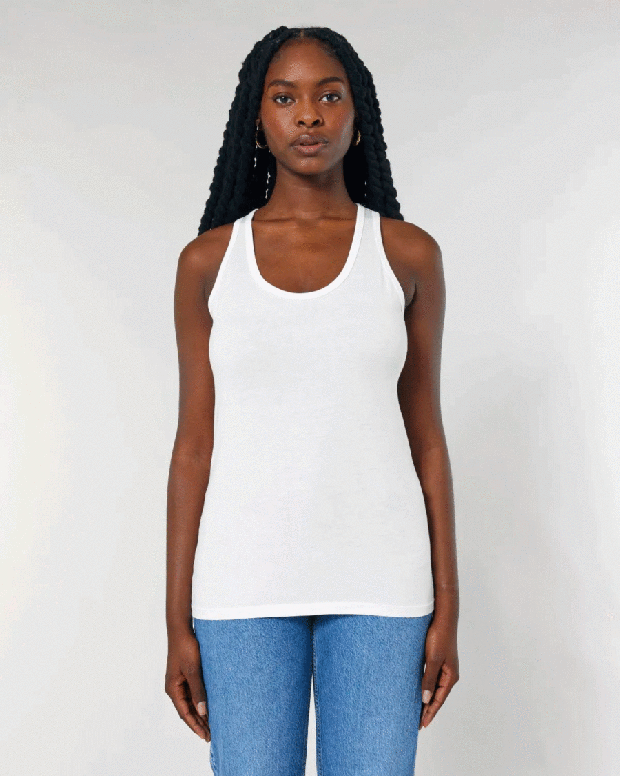 camiseta de tirantes de algodón orgánico para mujer sin mangas