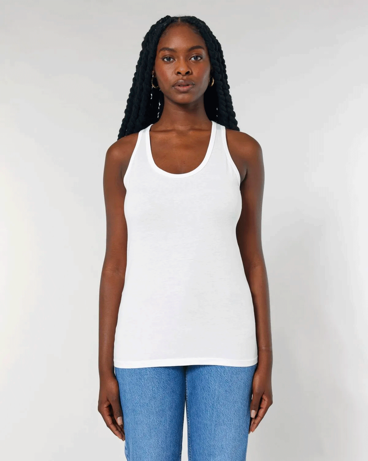 camiseta de tirantes de algodón orgánico para mujer sin mangas