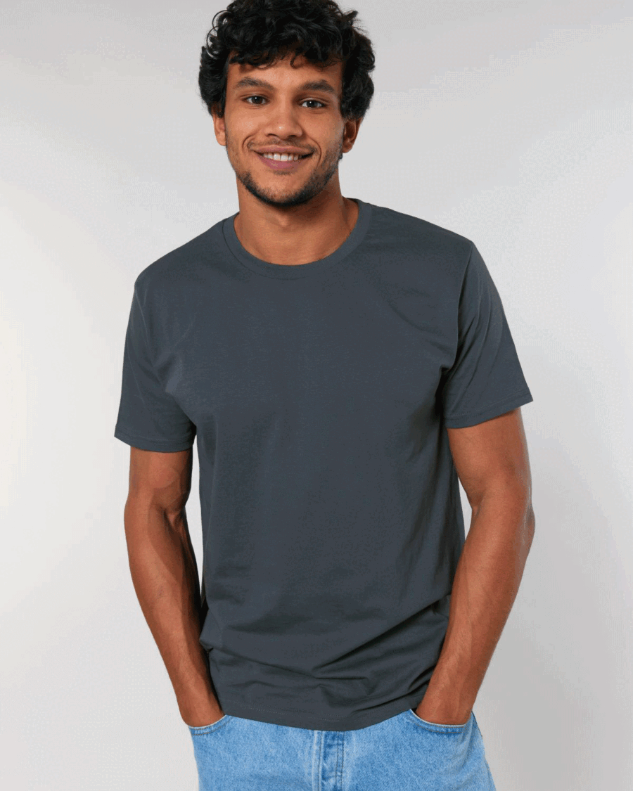 camiseta de algodón orgánico unisex con corte tubular en diferentes colores