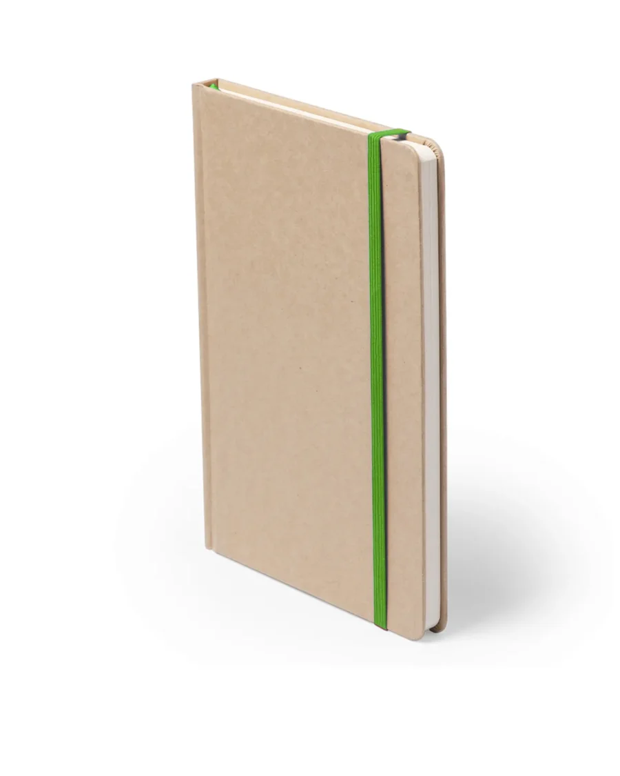 Cómoda libreta ecológica de cartón reciclado tamaño a5 para merchandising empresarial responsable personalizada a color