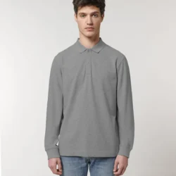 Polo elegante de calidad premium en algodón orgánico y de manga larga unisex personalizable con bordado o impresión perfecto como uniforme o ropa laboral