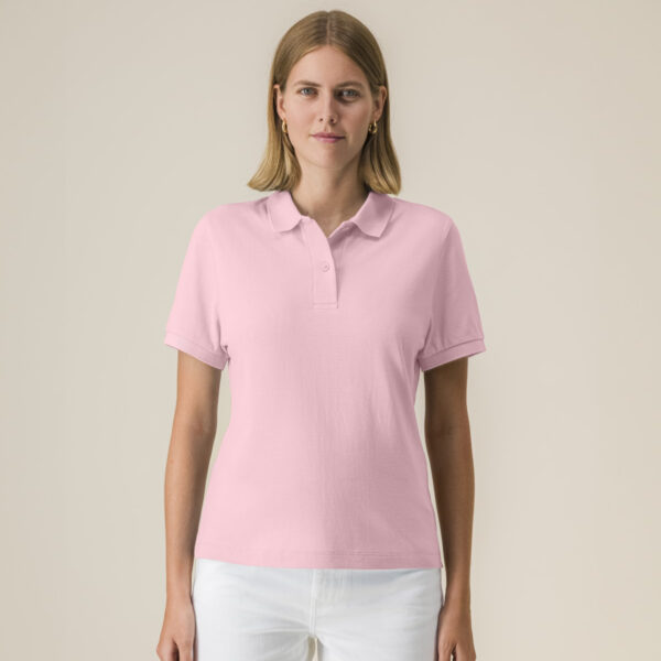polo de mujer en algodón orgánico de calidad corte moderno y ajustado