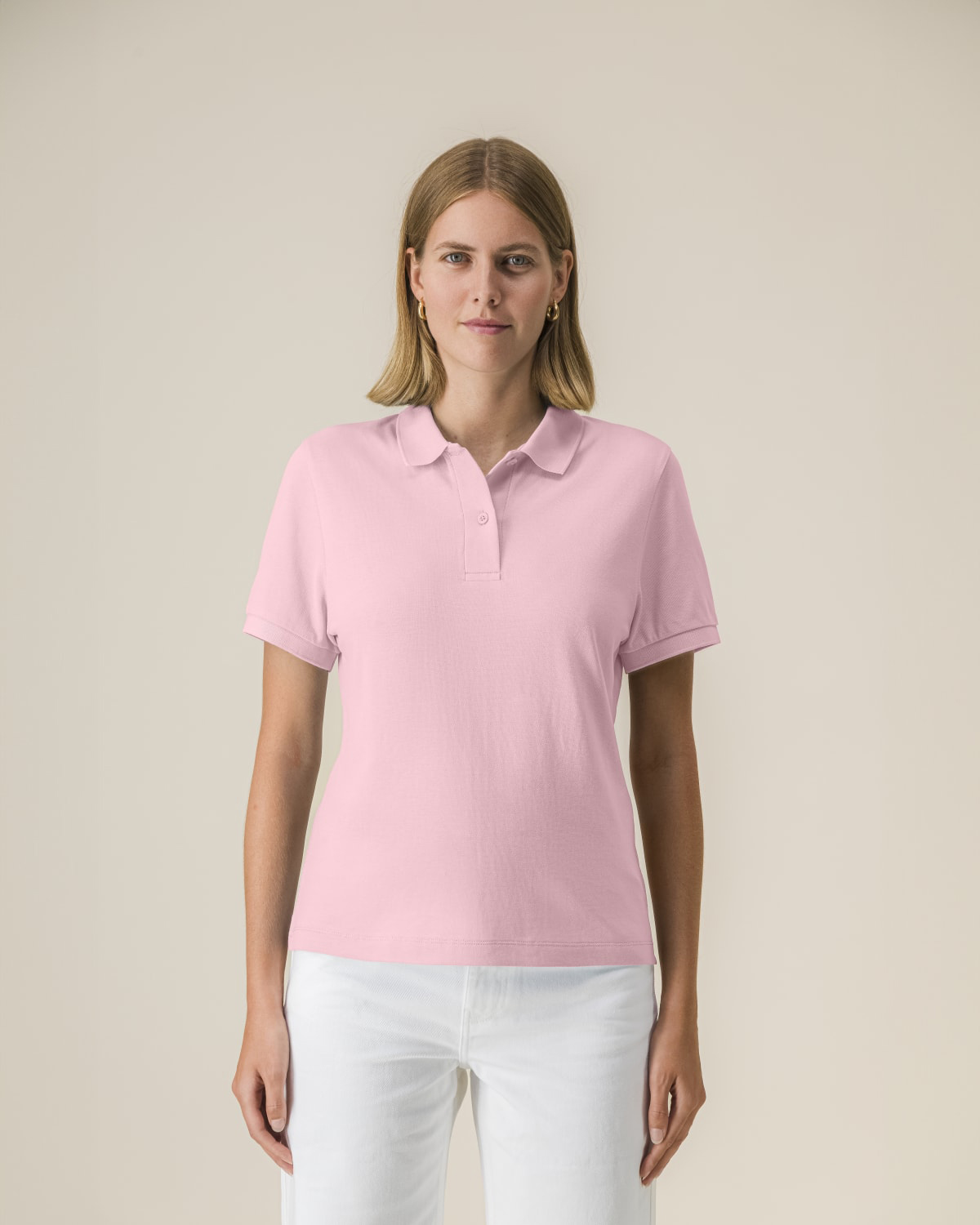 polo de mujer en algodón orgánico de calidad corte moderno y ajustado