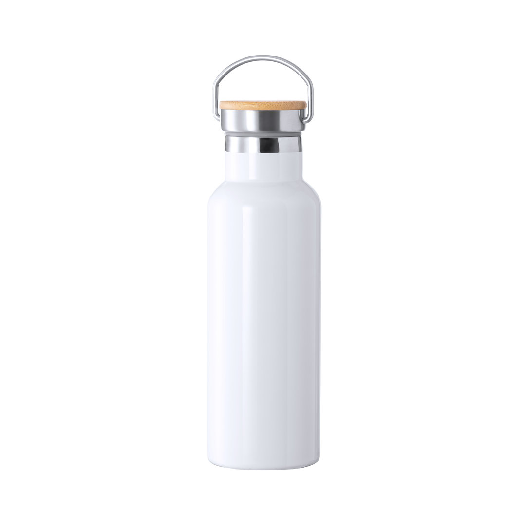 Botella térmica doble pared inox+bambú sublimación