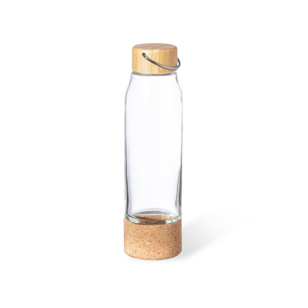 Botella cristal + bambú+corcho