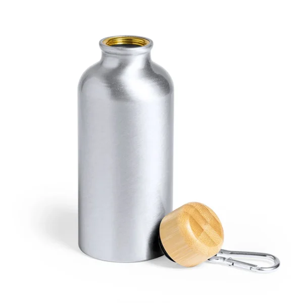 Botella pequeña de aluminio personalizada con mosquetón