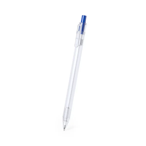 Bolígrafo personalizado fabricado en plástico reciclado acabado traslúcido mecanismo pulsador disponible en diferentes colores