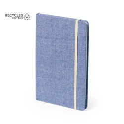 Libreta ecológica premium fabricada con algodón reciclado certificación GRS personalizada en portadas a color máxima sostenibilidad en merchandising