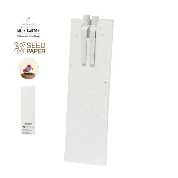 Set compuesto de bolígrafo y lápiz ecológico fabricados con el reciclaje de cartones de leche, personalizable con tu logo
