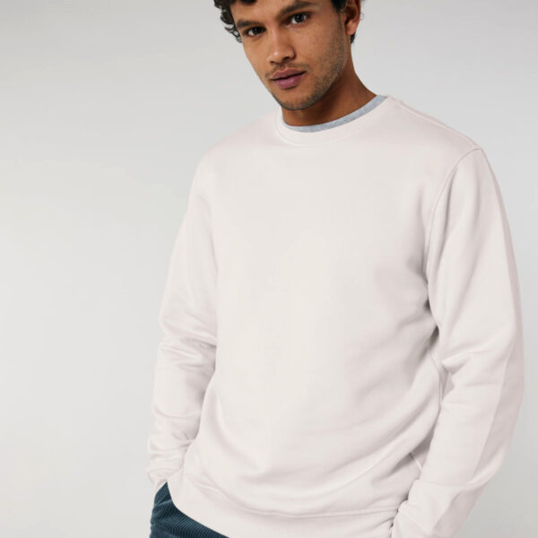 sudadera unisex de algodón orgánico de cuello redondo sin capucha en diferentes colores y tallas