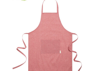 delantal de algodón reciclado rojo