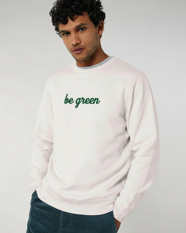 Sudadera con bordado cuello redondo de algodón orgánico