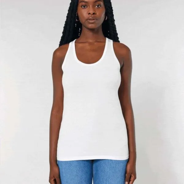 camiseta de tirantes de algodón orgánico para mujer sin mangas