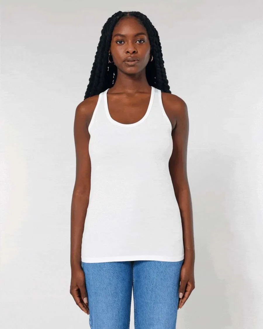 camiseta de tirantes de algodón orgánico para mujer sin mangas