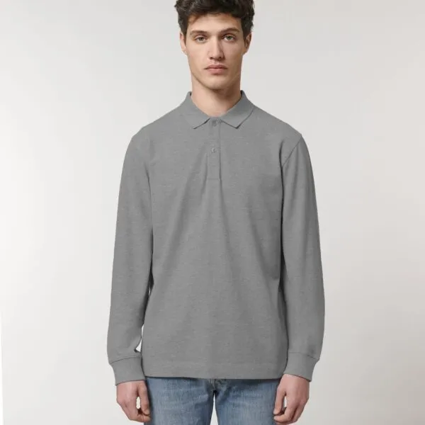 Polo unisex de manga larga en algodón orgánico