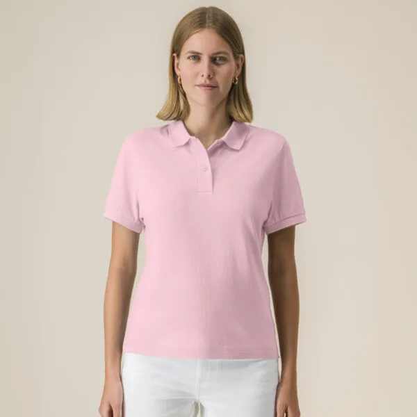 polo de mujer en algodón orgánico de calidad corte moderno y ajustado