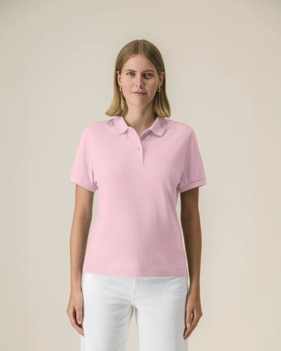 polo de mujer en algodón orgánico de calidad corte moderno y ajustado