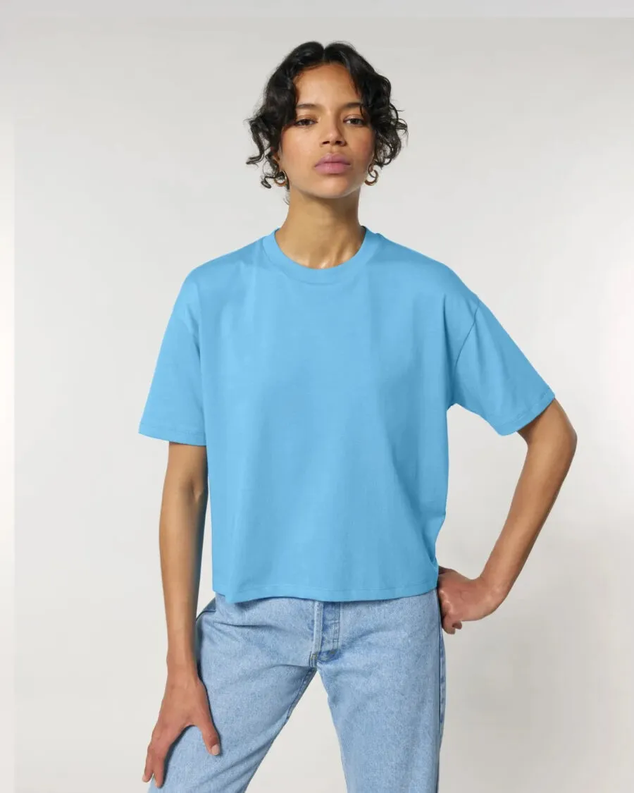 camiseta de mujer de algodón orgánico corte suelto