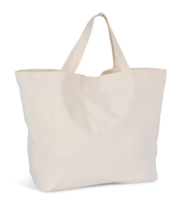 bolsa con cómoda asa corta de algodón reciclado y resistente