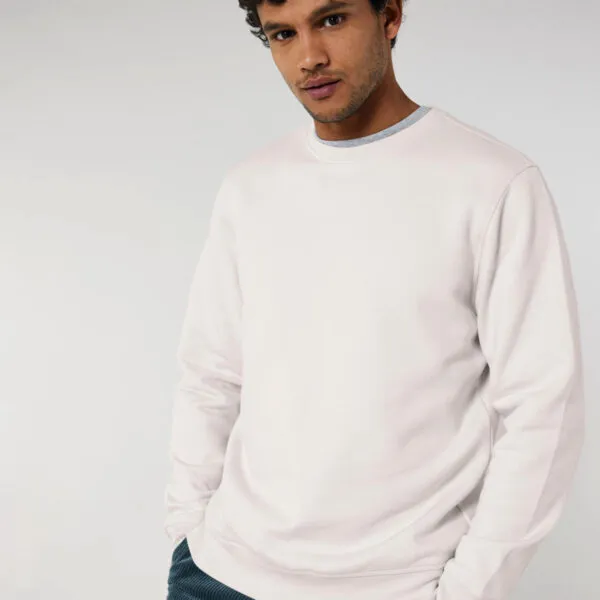 sudadera unisex de algodón orgánico de cuello redondo sin capucha en diferentes colores y tallas
