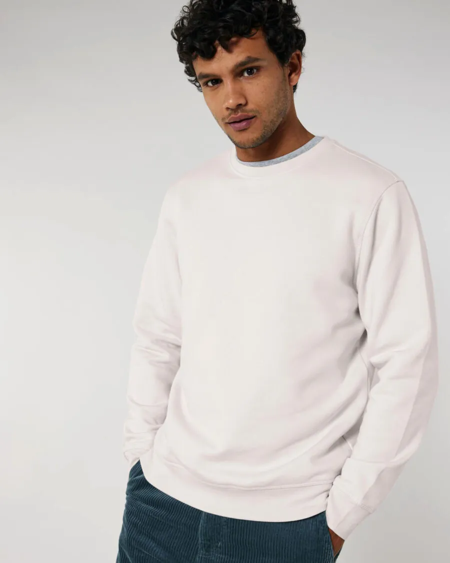 sudadera unisex de algodón orgánico de cuello redondo sin capucha en diferentes colores y tallas
