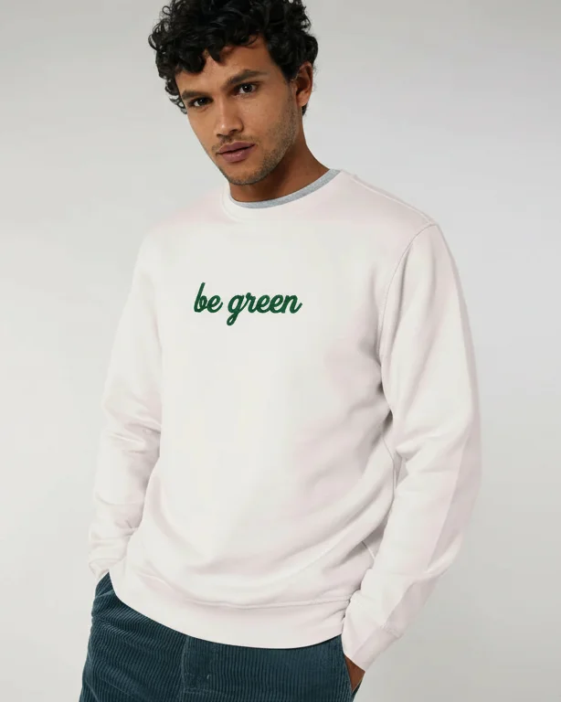 Sudadera con bordado cuello redondo de algodón orgánico